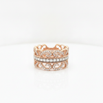 14K Rose Gold and Diamond Etruscan Statement Ring - Jewelry Design Galleria