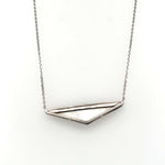 18K White Gold Diamond and Black Mother of Pearl Triangle Pendant Necklace - Jewelry Design Gallery of East Windsor