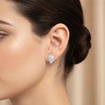 14K White Gold Diamond Pear Shape Cluster Earrings With .57 Carat - Jewelry Design Gallery of East Windsor