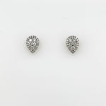 14K White Gold Diamond Pear Shape Cluster Earrings With .57 Carat - Jewelry Design Gallery of East Windsor
