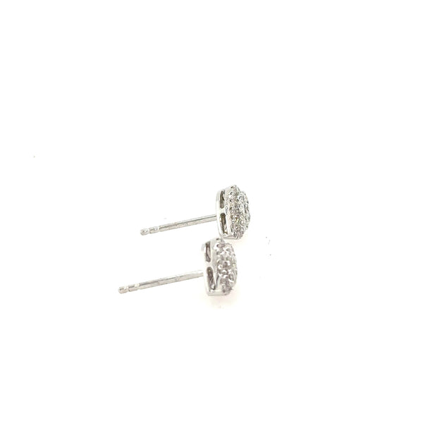 14K White Gold Diamond Pear Shape Cluster Earrings With .57 Carat - Jewelry Design Gallery of East Windsor