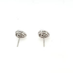 14K White Gold Diamond Pear Shape Cluster Earrings With .57 Carat - Jewelry Design Gallery of East Windsor