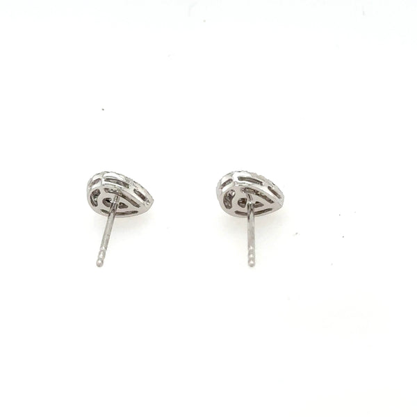 14K White Gold Diamond Pear Shape Cluster Earrings With .57 Carat - Jewelry Design Gallery of East Windsor