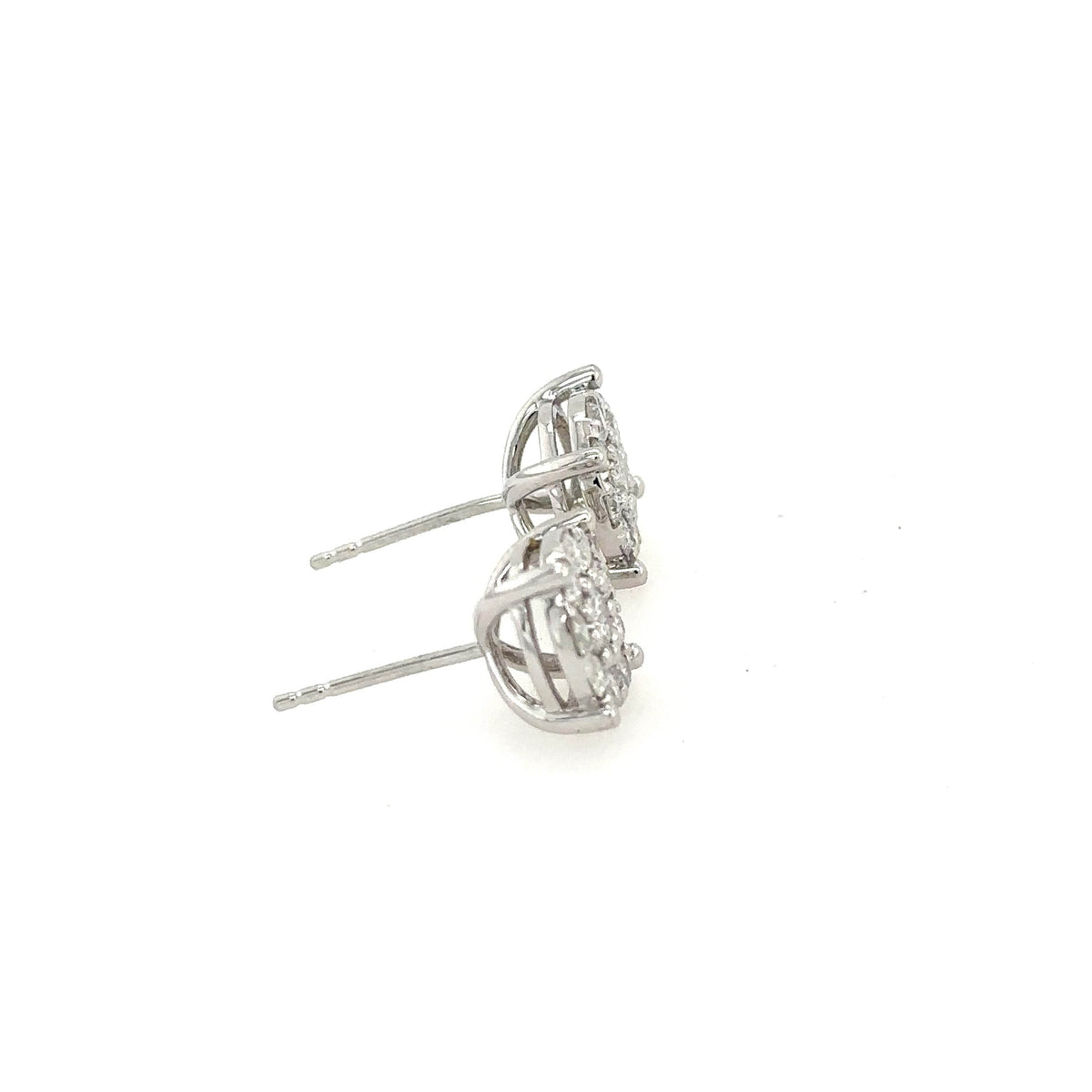 14K White Gold Round Diamond Stud earrings with 1.05ct Diamond - Jewelry Design Gallery of East Windsor