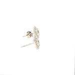 14K White Gold Diamond Cluster stud Earrings - Jewelry Design Gallery of East Windsor