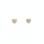 14K Yellow Gold Heart Shaped Diamond Stud earrings with .25 TDW - Jewelry Design Gallery of East Windsor
