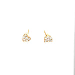 14K Yellow Gold Heart Shaped Diamond Stud earrings with .25 TDW - Jewelry Design Gallery of East Windsor