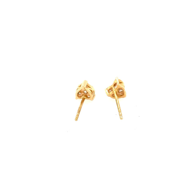 14K Yellow Gold Heart Shaped Diamond Stud earrings with .25 TDW - Jewelry Design Gallery of East Windsor