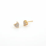 14K Yellow Gold Heart Shaped Diamond Stud earrings with .25 TDW - Jewelry Design Gallery of East Windsor