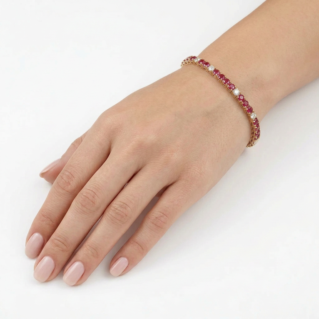 14K Ruby & Diamond Bracelet