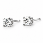 14K White Gold Diamond Solitaire Stud Earrings - Jewelry Design Gallery of East Windsor