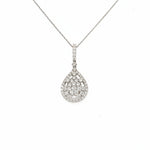 14K White Gold Diamond Pear Shaped Pendant Necklace - Jewelry Design Gallery of East Windsor