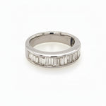 14K White Gold Baguette Diamond Wedding Band - Jewelry Design Gallery of East Windsor