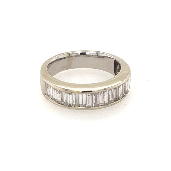 14K White Gold Baguette Diamond Wedding Band - Jewelry Design Gallery of East Windsor