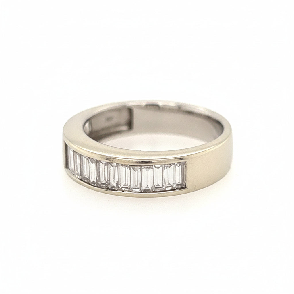 14K White Gold Baguette Diamond Wedding Band - Jewelry Design Gallery of East Windsor