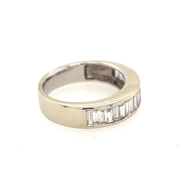 14K White Gold Baguette Diamond Wedding Band - Jewelry Design Gallery of East Windsor