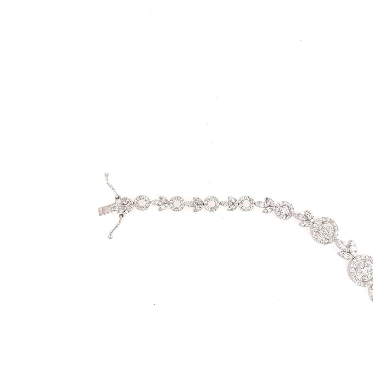 14K White Gold Circle Link Eternity Diamond Bracelet - Jewelry Design Gallery of East Windsor