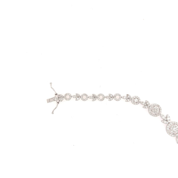 14K White Gold Circle Link Eternity Diamond Bracelet - Jewelry Design Gallery of East Windsor