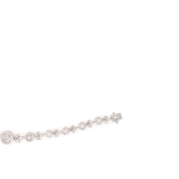 14K White Gold Circle Link Eternity Diamond Bracelet - Jewelry Design Gallery of East Windsor