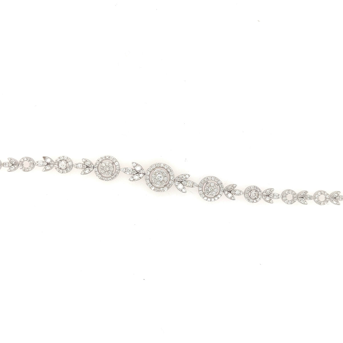 14K White Gold Circle Link Eternity Diamond Bracelet - Jewelry Design Gallery of East Windsor