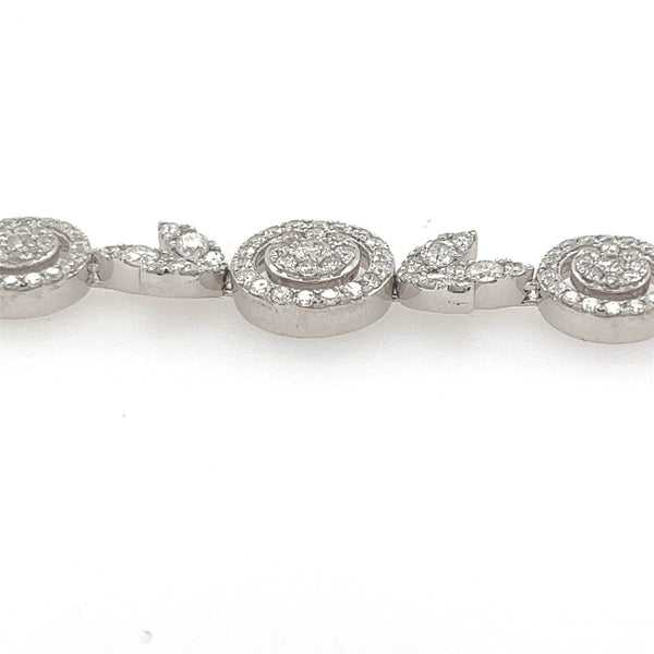 14K White Gold Circle Link Eternity Diamond Bracelet - Jewelry Design Gallery of East Windsor
