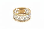 14K Two Tone Triangle Ring Band - Jewelry Design Gallery of East Windsor