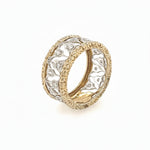 14K Two Tone Triangle Ring Band - Jewelry Design Gallery of East Windsor
