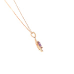 14K Rose Gold Amethyst and Diamond Flower Pendant Necklace - Jewelry Design Gallery of East Windsor