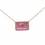 14K Rose Gold Diamond Pendant with Cable Necklace - Jewelry Design Galleria