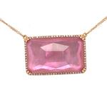 14K Rose Gold Diamond Pendant with Cable Necklace - Jewelry Design Galleria