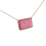 14K Rose Gold Diamond Pendant with Cable Necklace - Jewelry Design Galleria