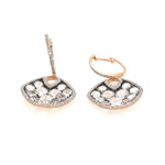 14K Rose Gold Drop Earrings with Clustered Champaign Diamonds - Jewelry Design Gallery of East Windsor