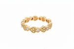 14K Solid Yellow Gold Diamond And Yellow Sapphire Heart Eternity - Jewelry Design Gallery of East Windsor