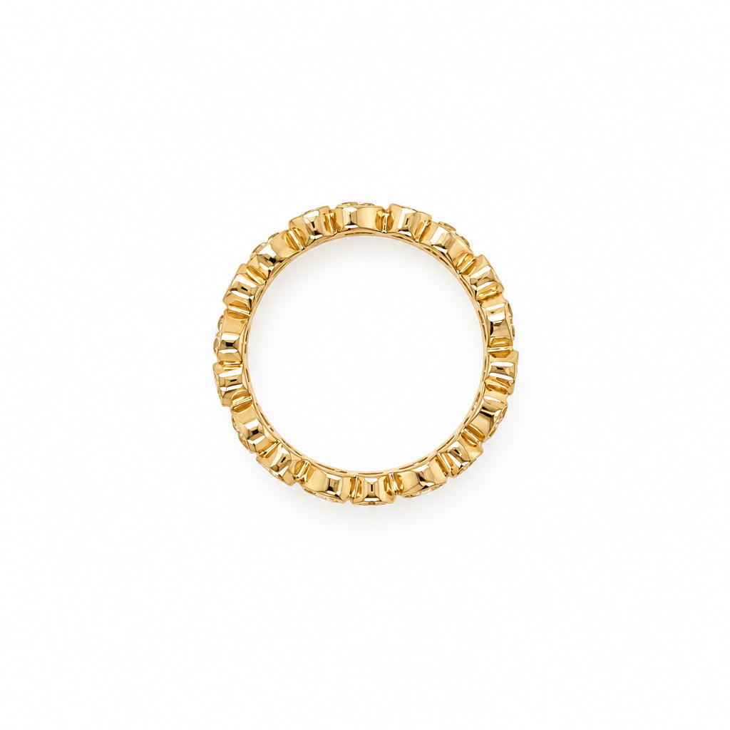 14K Solid Yellow Gold Diamond And Yellow Sapphire Heart Eternity - Jewelry Design Gallery of East Windsor