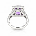 14K White Gold Amethyst Diamond Statement Ring - Jewelry Design Gallery of East Windsor