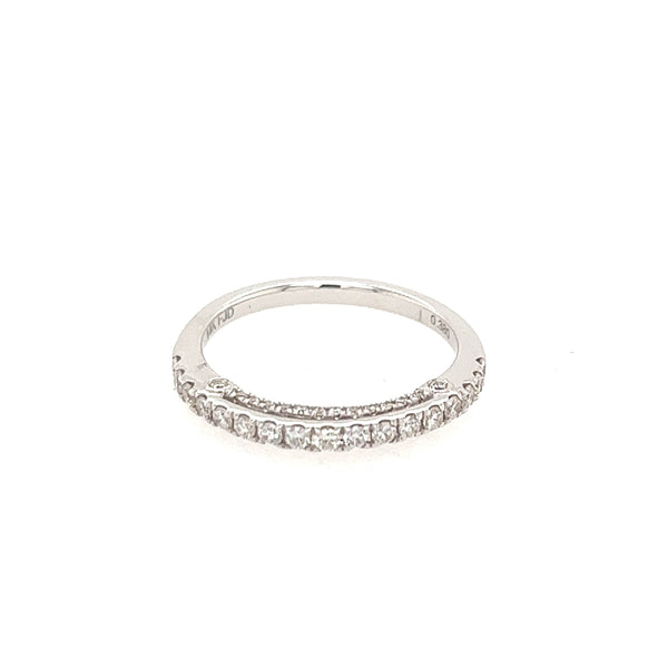 14K White Gold and Diamond Half Eternity Wedding Band - Jewelry Design Gallery of East Windsor