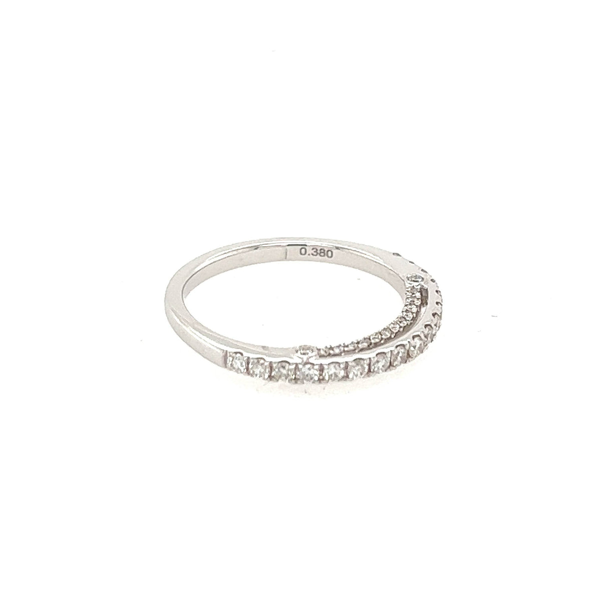 14K White Gold and Diamond Half Eternity Wedding Band - Jewelry Design Gallery of East Windsor