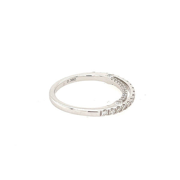 14K White Gold and Diamond Half Eternity Wedding Band - Jewelry Design Gallery of East Windsor