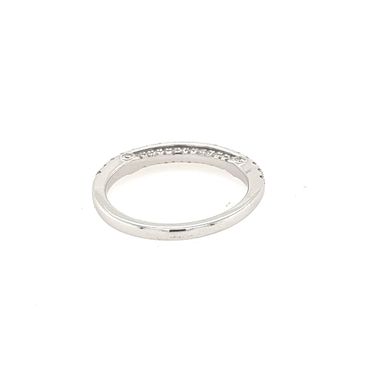 14K White Gold and Diamond Half Eternity Wedding Band - Jewelry Design Gallery of East Windsor