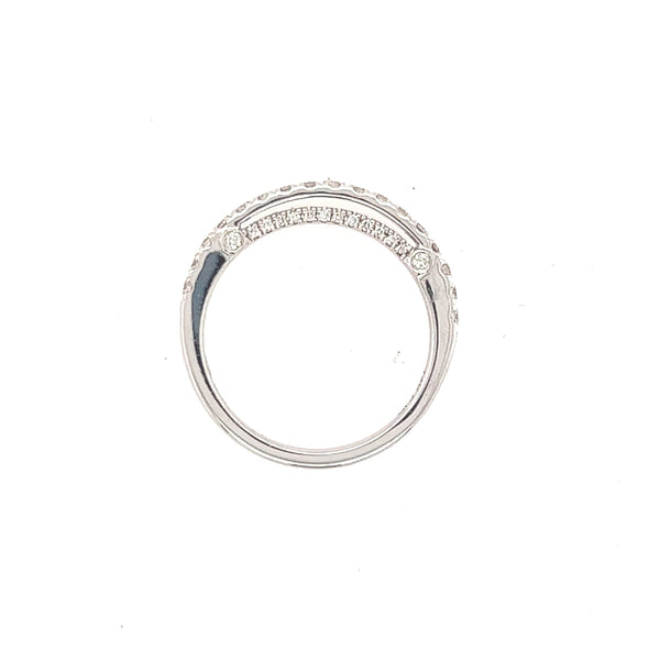 14K White Gold and Diamond Half Eternity Wedding Band - Jewelry Design Gallery of East Windsor