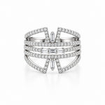 14K White Gold and Diamond Wide Fashion Ring - Jewelry Design Gallery of East Windsor