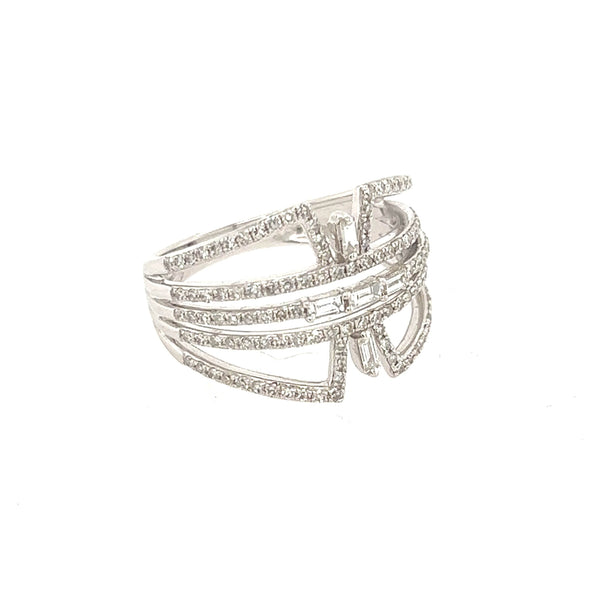 14K White Gold and Diamond Wide Fashion Ring - Jewelry Design Gallery of East Windsor