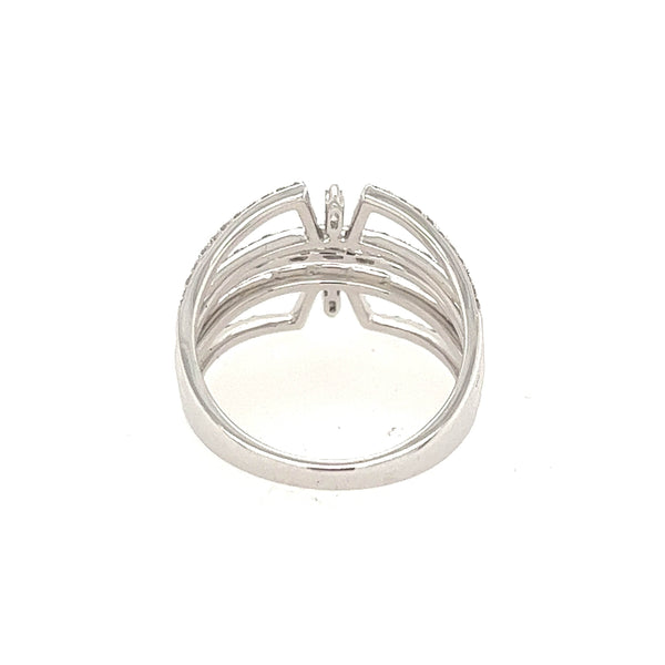 14K White Gold and Diamond Wide Fashion Ring - Jewelry Design Gallery of East Windsor