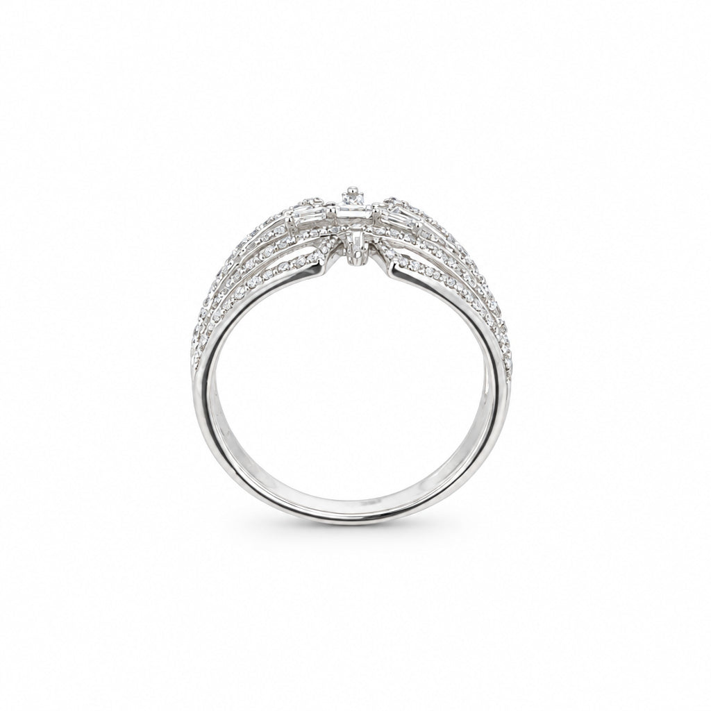 14K White Gold and Diamond Wide Fashion Ring - Jewelry Design Gallery of East Windsor