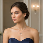 14K White Gold Circle of life Diamond Pendant Necklace - Jewelry Design Gallery of East Windsor