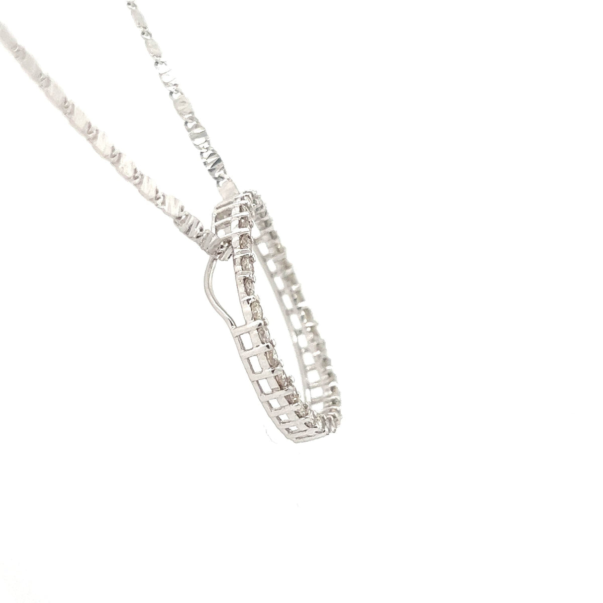 14K White Gold Circle of life Diamond Pendant Necklace - Jewelry Design Gallery of East Windsor