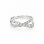 14K White Gold Criss Cross Diamond Ring - Jewelry Design Gallery of East Windsor