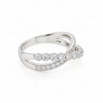 14K White Gold Criss Cross Diamond Ring - Jewelry Design Gallery of East Windsor