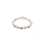 14K White Gold Diamond and Sapphire Fancy Wedding Band - Jewelry Design Gallery of East Windsor