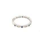 14K White Gold Diamond and Sapphire Fancy Wedding Band - Jewelry Design Gallery of East Windsor